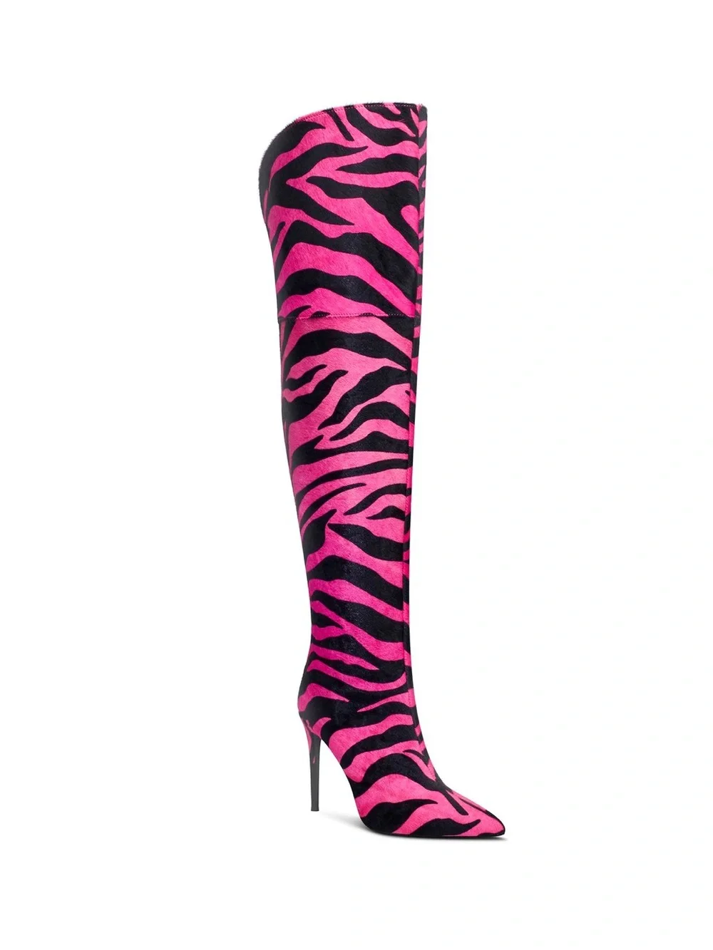 Zebra Pink & Black IAMJENNIFERLE thigh high boots otk 37 New